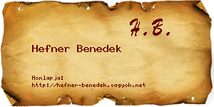 Hefner Benedek névjegykártya